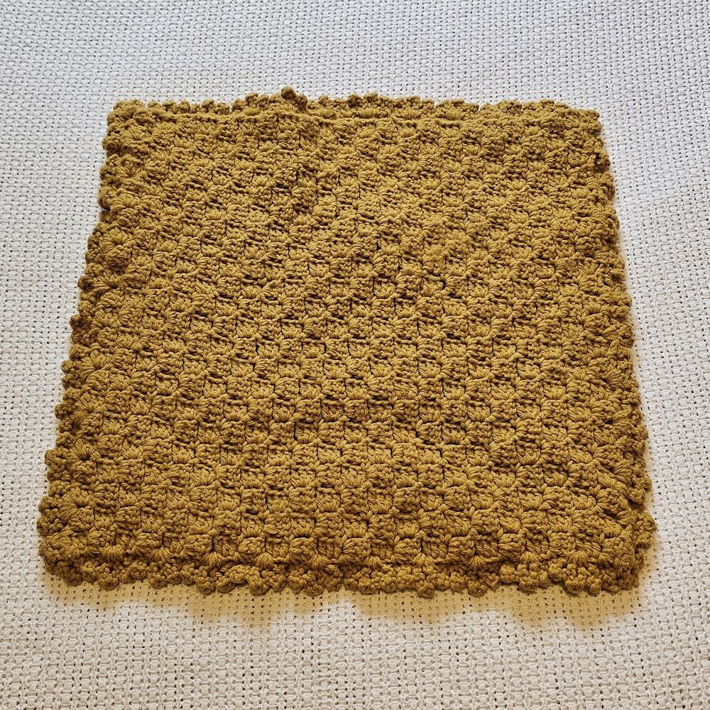 Vintage Hand Made Crochet Throw Pillow Cover Granny Couch Bed Decorative Retro